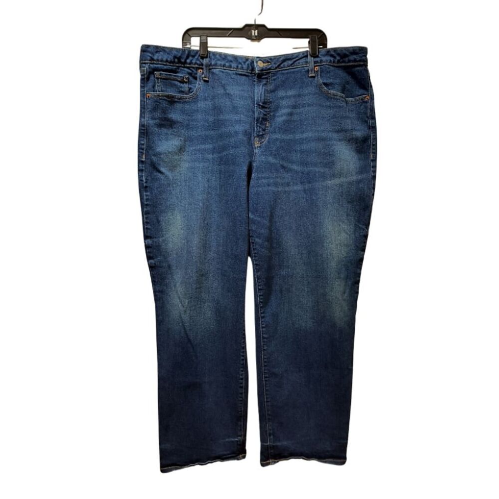 Old Navy Jeans Women's 24 Blue High Rise O.G. Loose Straight Stretch Denim 44x30
